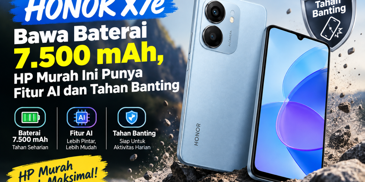 Makin Gahar! HONOR X7e Usung Baterai 7.500 mAh, Layar 120Hz